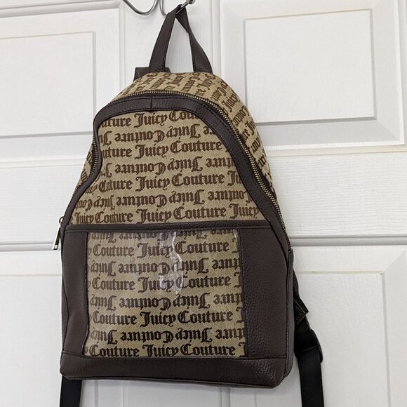 Juicy Couture Women\'s  Full Size Backpack  Purse Brown Retail $99